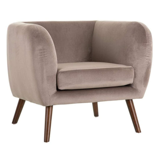 Fotoliu din Catifea Maro Deschis si Lemn IXIA