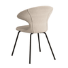 Scaun TIME FLIES din Material Textil Bej cu Picioare Metalice Negre UMAGE