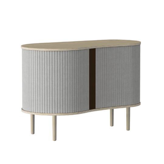 Comoda AUDACIOUS din Lemn de Stejar si Material Textil Gri 100cm UMAGE