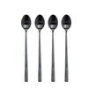 Set de 4 Linguri pentru Latte Negre din Inox BITZ
