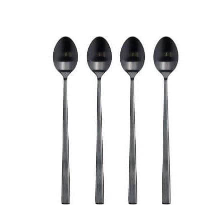 Set de 4 Linguri pentru Latte Negre din Inox BITZ
