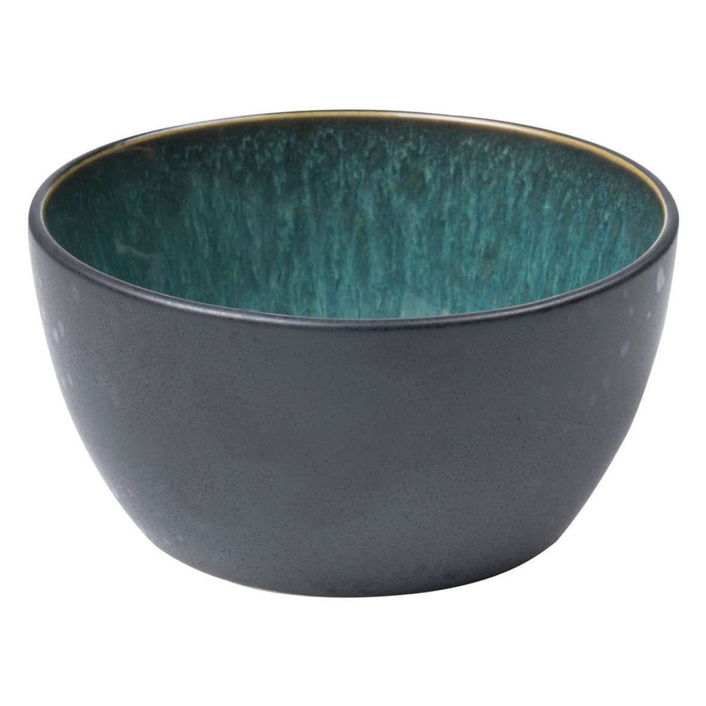 Bol Ceramic Negru cu Interior Verde 14 cm Bitz