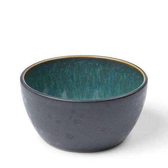 Bol Ceramic Negru cu Interior Verde