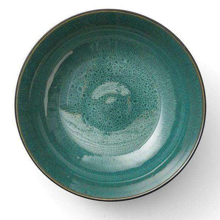 Bol Salata din Ceramica Neagra cu Interior Verde BITZ