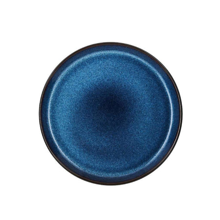 Farfurie Ceramica  Neagra cu Interior Albastru Inchis Bitz