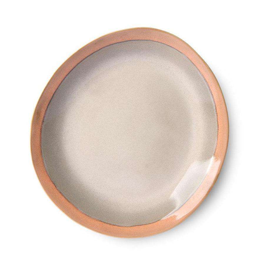 Farfurie Multicolora din Ceramica 22 CM EARTH SIDE HK LIVING (Set 2 buc)