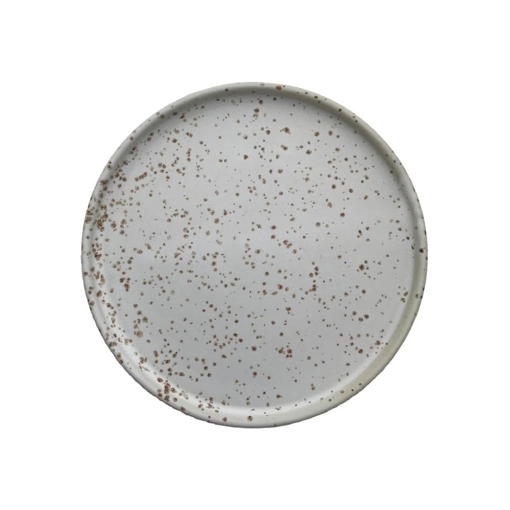 Set 2 Farfurii din Ceramica Albă cu Stropi Maro OYOY