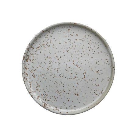 Set 2 Farfurii din Ceramica Albă cu Stropi Maro OYOY