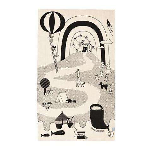 Covor ADVENTURE Alb-Negru