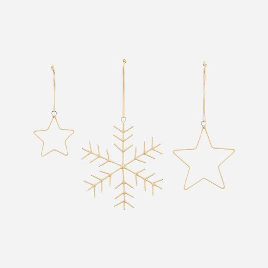 Ornament Fulg si Stea din Metal si Fir Auriu HOUSE DOCTOR