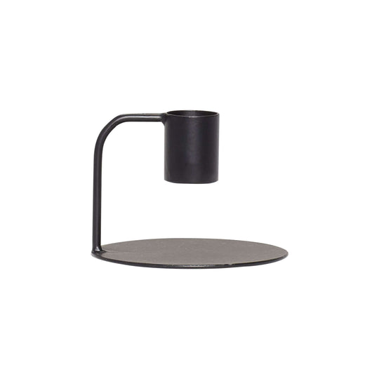 Suport pentru Lumanare din Metal Negru 8cm HUBSCH