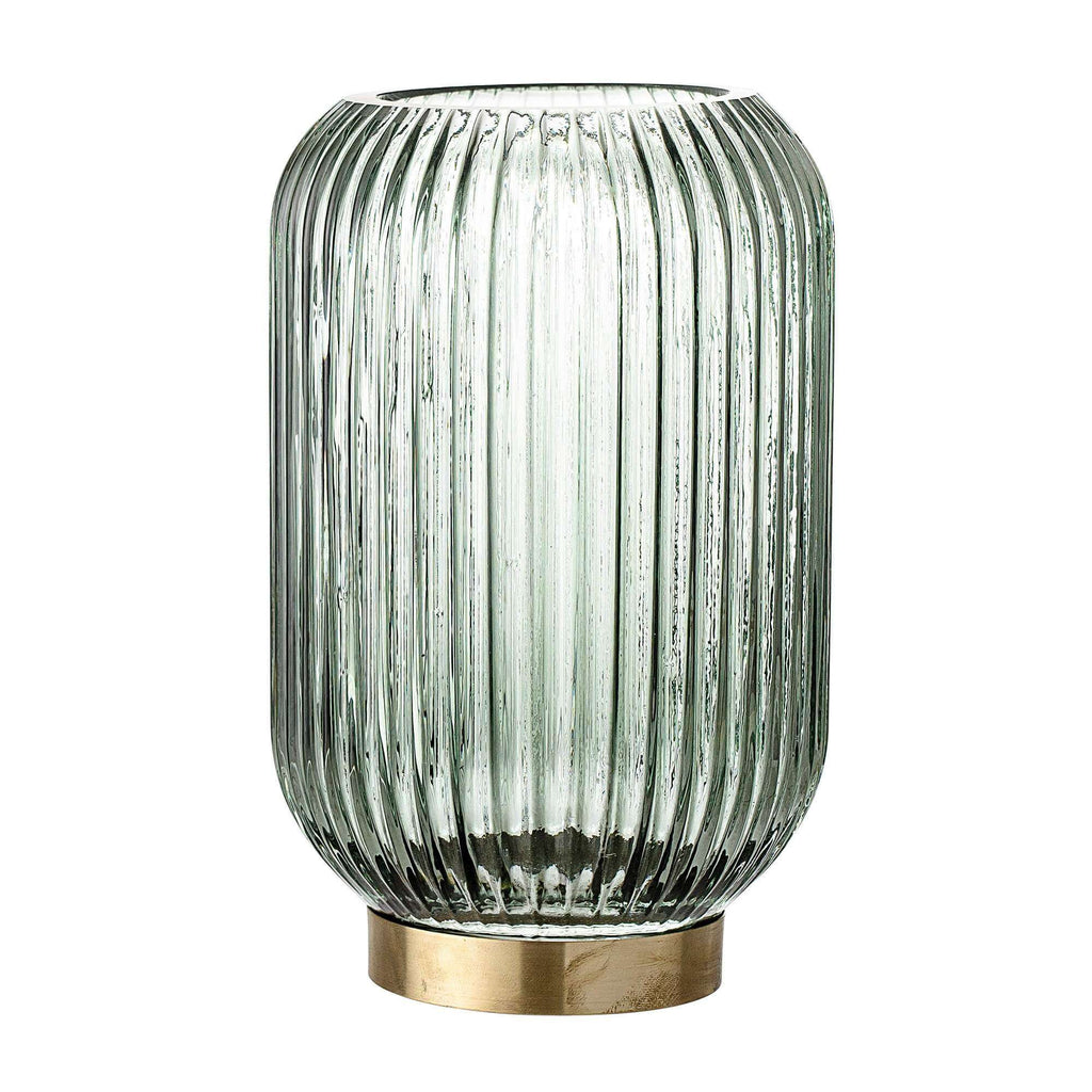 Vaza din Sticla Verde si Metal Auriu Bloomingville