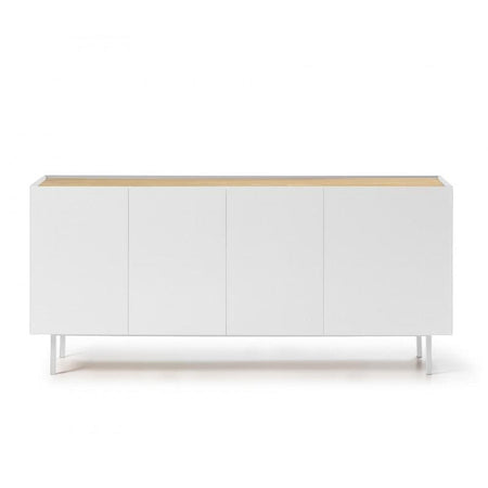 Comoda ARISTA Alba din MDF cu Picioare Metalice 165 cm TEULAT