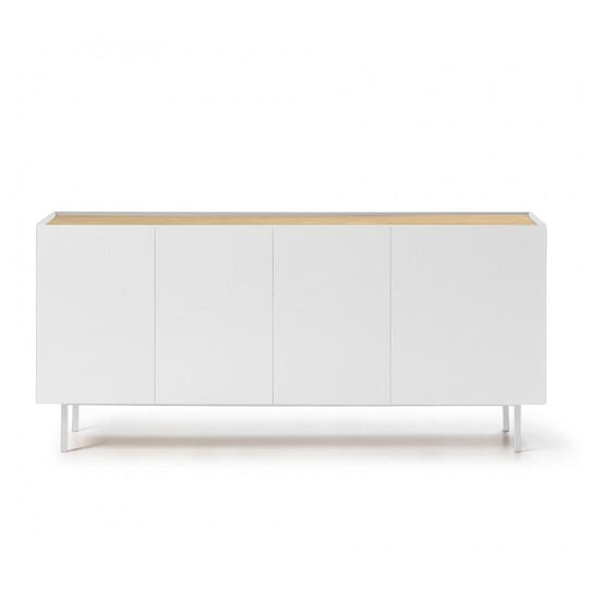 Comoda ARISTA Alba din MDF cu Picioare Metalice 165 cm TEULAT