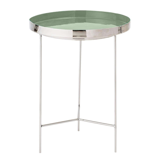 Masuta Argintie din Aluminiu cu Tava Verde