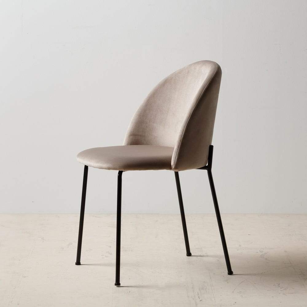 Scaun Bej din Catifea si Metal 43cm IXIA