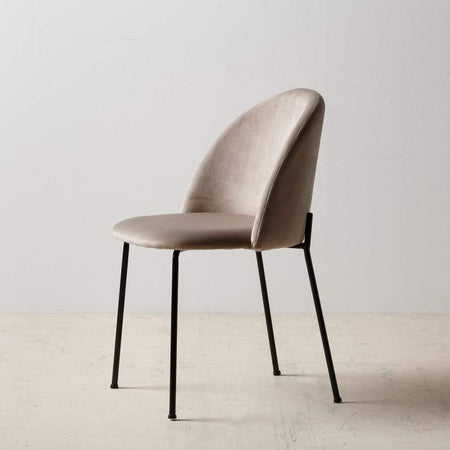 Scaun Bej din Catifea si Metal 43cm IXIA