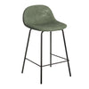 Scaun de Bar din Piele Ecologica Verde si Metal 80cm IXIA