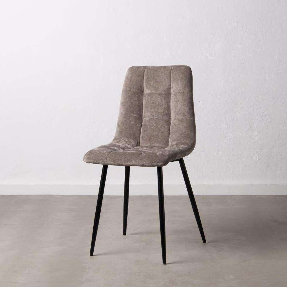 Scaun din Material Textil Gri si Metal IXIA