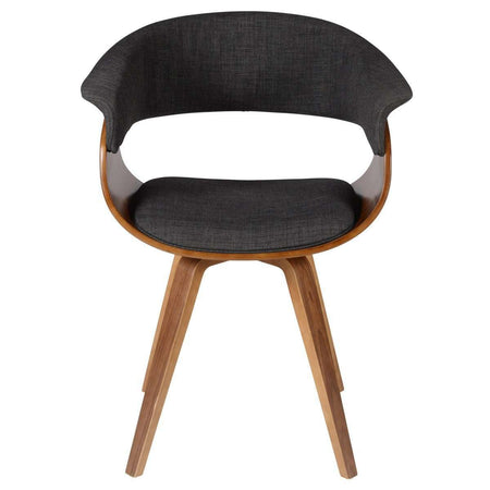 Scaun KYO cu Sezut Textil Gri Inchis si Picioare din Lemn ZAGO