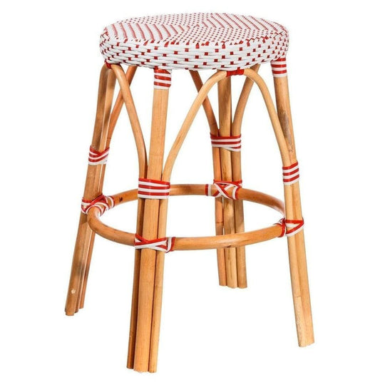 Taburet cu Sezut din Plastic si Picioare din Ratan IXIA